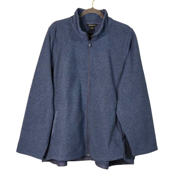 Athleta Women's 3X Stroll Fleece Full-Zip Jacket Chrome Blue Athletic soft Fall - Picture 1 of 11